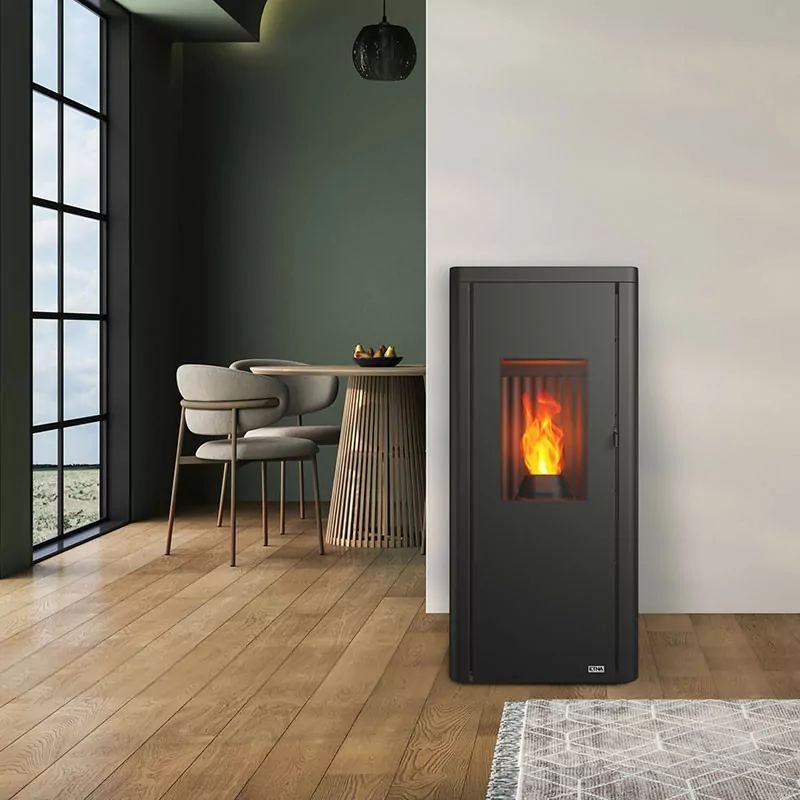 Poêle à granulés étanche Ottimo Silenzio – 9,2 kW – Haut rendement >91 % – Surface jusqu’à 90 m² – Télécommande incluse
