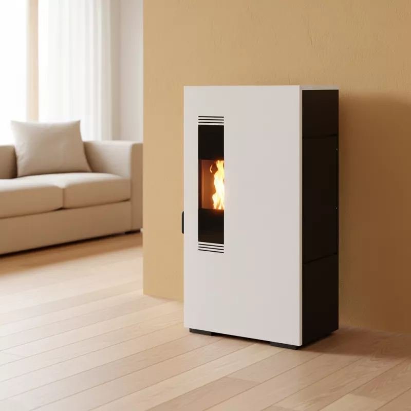 Poêle à granulés extra plat Mini – 5 kW – ETNA – Compact 88 cm – Rendement 89 % – Surface de chauffe 50 m²